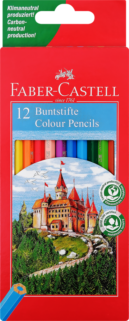 Набор цветных карандашей FABER-CASTELL Замок, шестигранных, 12 цветов