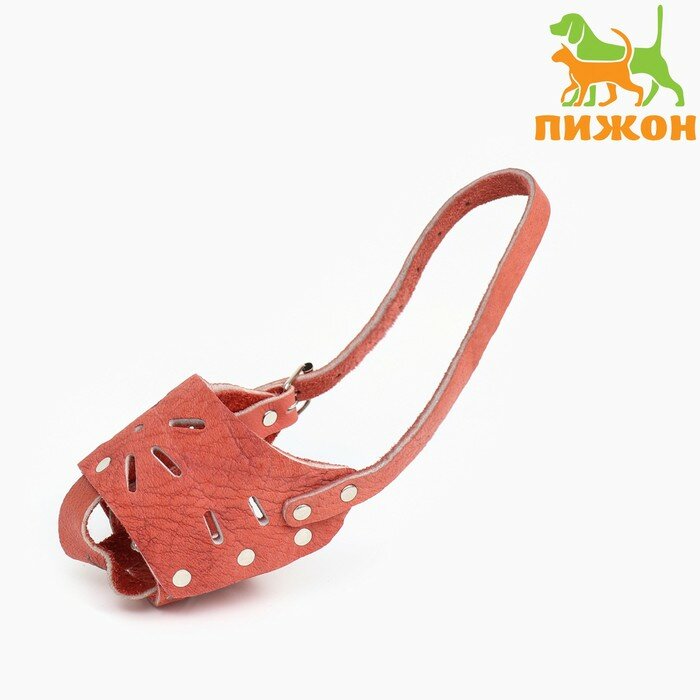 Намордник регулируемый из мягкой кожи, размер № 5, ДН 7-11 см, ОМ 25-28 см, коричневый, 9459002