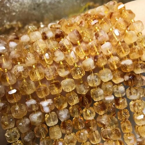 Бусины 10 мм. натуральный камень цитрин (20 бусин)