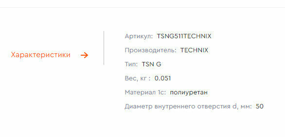 Уплотнение TSNG511 TECHNIX (4 полукольца) — фото 1