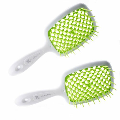 Набор из 2 зелёных продувных расчёсок JKeratin для профессионального ухода за волосами 1078₽