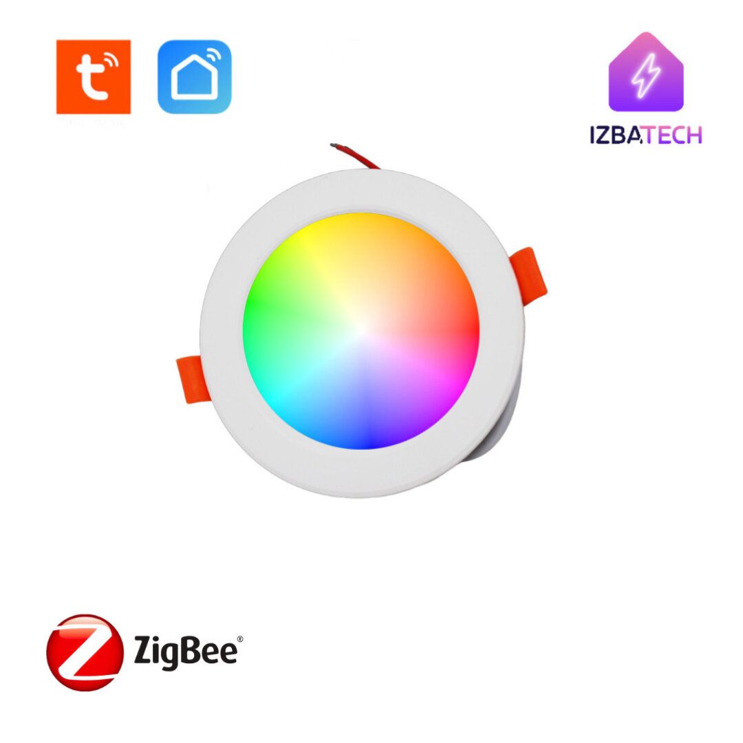 Новый Умный светодиодный встраиваемый Zigbee светильник RGBCW для Яндекс Алисы, умная лампа 115мм 7W, отдельно холодный и теплый свет