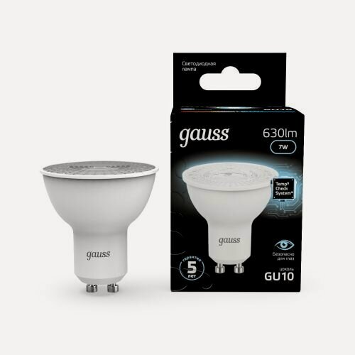 Изображение товара Светодиодная лампа Gauss LED MR16 GU10 7W 630lm 4100K (упаковка 10 шт)