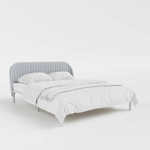 Кровать двуспальная металлическая 160х200 серая 