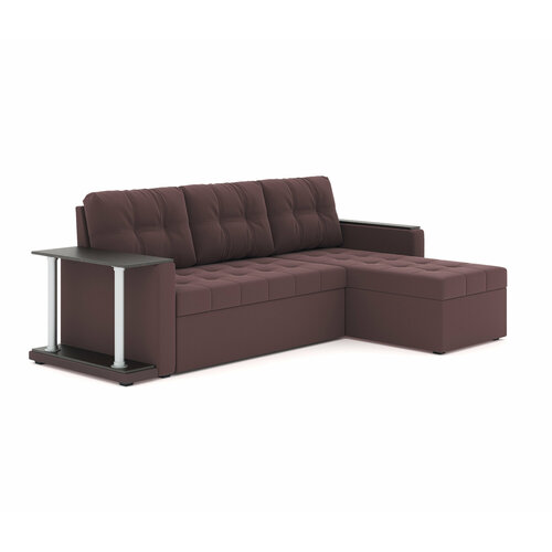 Угловой диван D&E Factory Атланта S 140*200, ППУ, велюр бинго плум