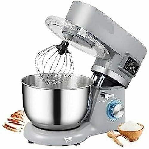 Электрический миксер на подставке 557 л с 6-скоростным ЖК-экраном блендер для еды блендер для взбивания сливок и яиц тестомес со стальной чашей цвет 7 л 660 Вт синий размер 1 Великобритания 5330100₽