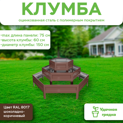 фото Клумба "удачная" - панели 30/50/75см, оцинкованная поверхность 8017, высота 20см удачная грядка