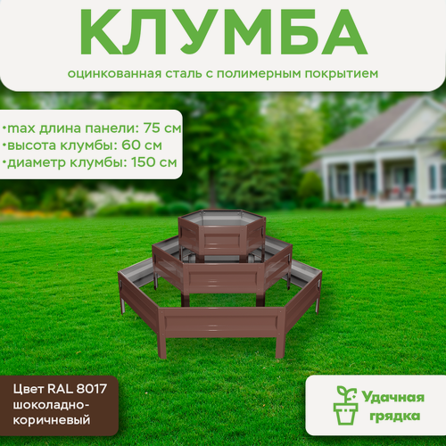 Изображение товара Клумба "Удачная" - панели 30/50/75см, оцинкованная поверхность 8017, высота 20см