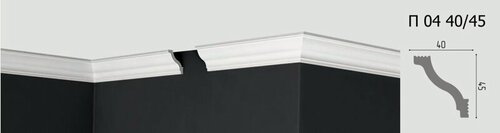 Изображение товара Плинтус потолочный Де-Багет П-04 40/45, 1шт (длина 2м)