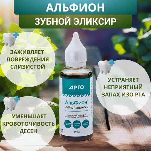 Эликсир зубной Альфион с экстрактом ламинарии, осиновой коры и хлорофиллом, 50 мл