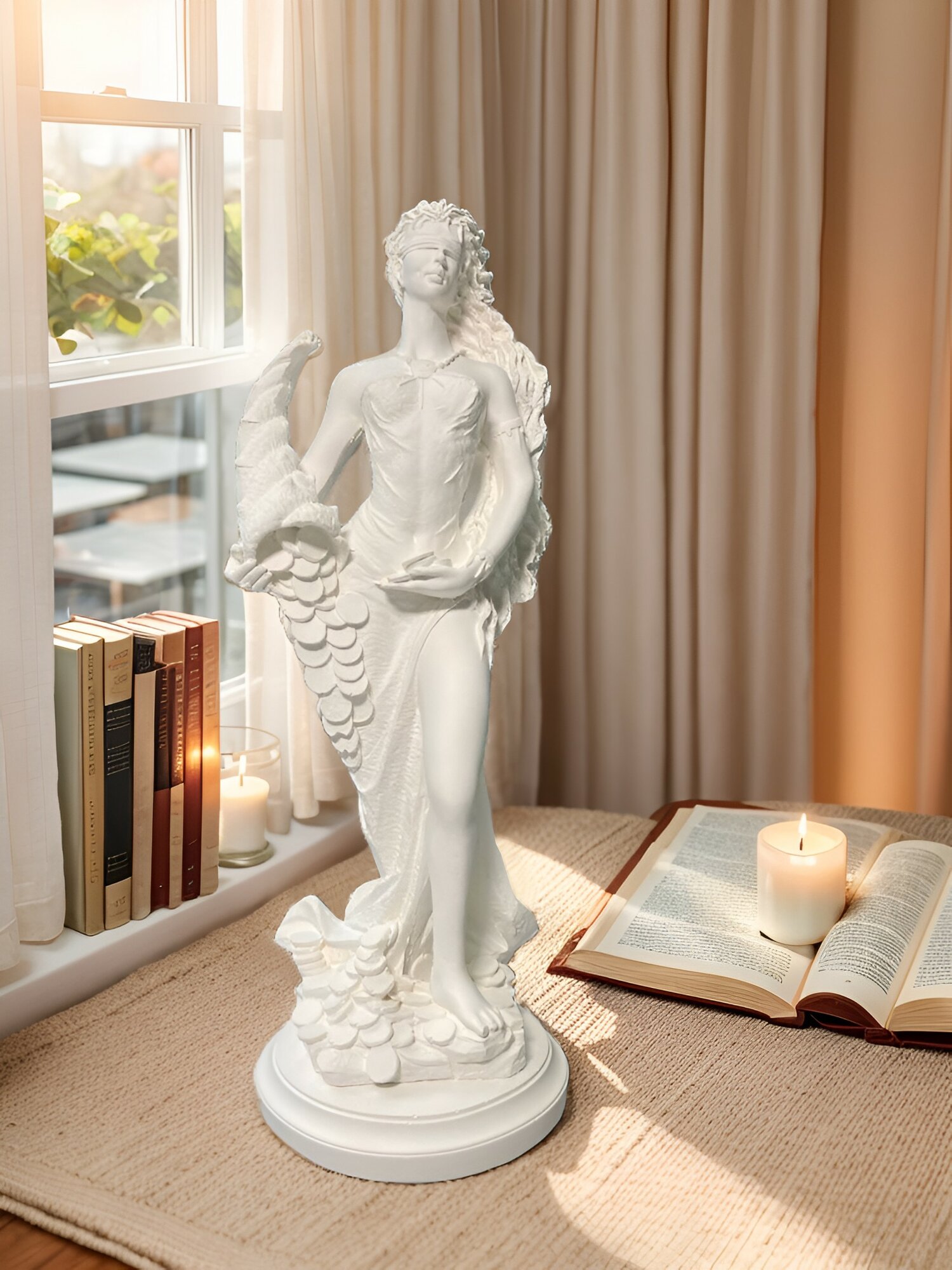 фото Фортуна статуэтка для интерьера богиня удачи рог изобилия