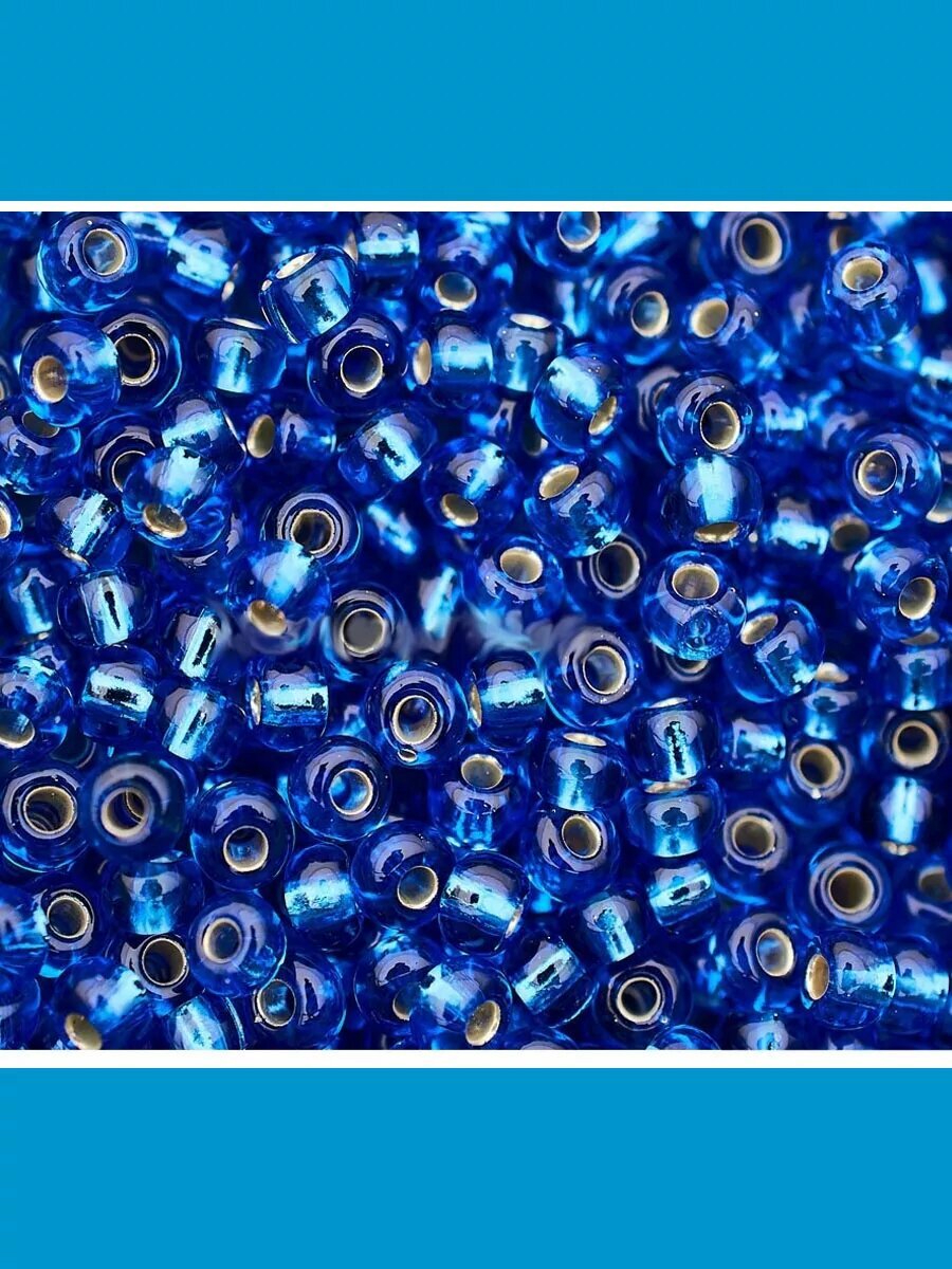 Бисер Preciosa, 37050, калиброванный, глянцевый, синий, 100% стекло, 50г