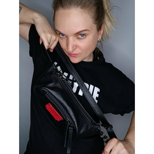 Сумка поясная Lollypie, фактура гладкая, черный