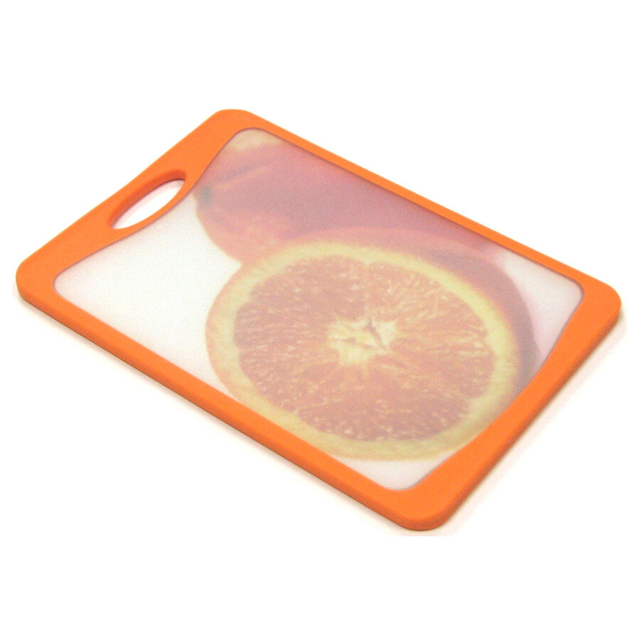 Доска разделочная антибактериальная Atlantis Microban Flutto 37х25 см  рисунок апельсин  пластик