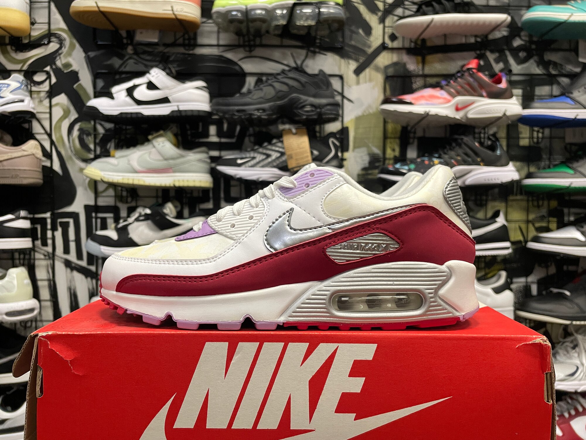 Кроссовки NIKE Air Max 90 CNY, размер 42 EU | 26.5 CM | 8.5 US, белый
