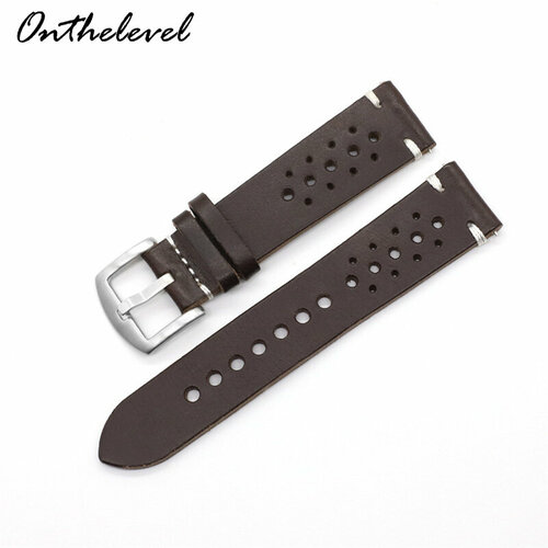 Ремешок для часов, кожаный, быстросъемный, дышащий, 22мм