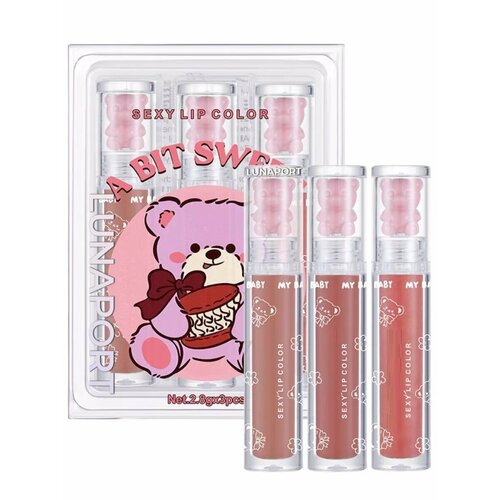 Набор Блесков для губ Мишки, 3 штуки