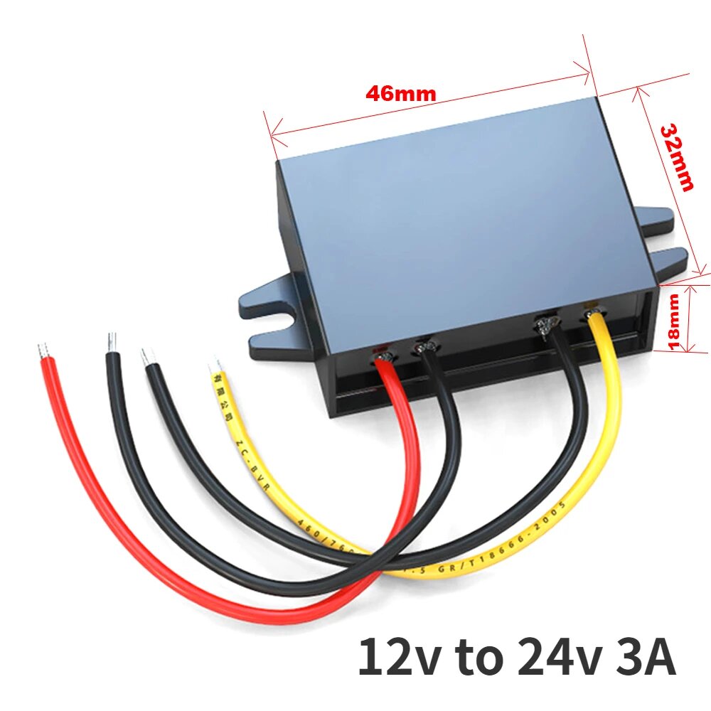 Kangwobei kb-12-24 повышающий преобразователь напряжения 12В до 24В, 12v to 24v 3A(2s), 12 В, 24V