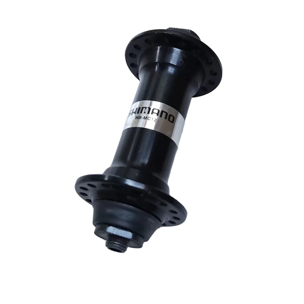 Втулка передняя Shimano MC12 PARALLAX 32H, OLD:100мм, эксцентрик QR, черный, для велосипеда. ACERA ALIVIO