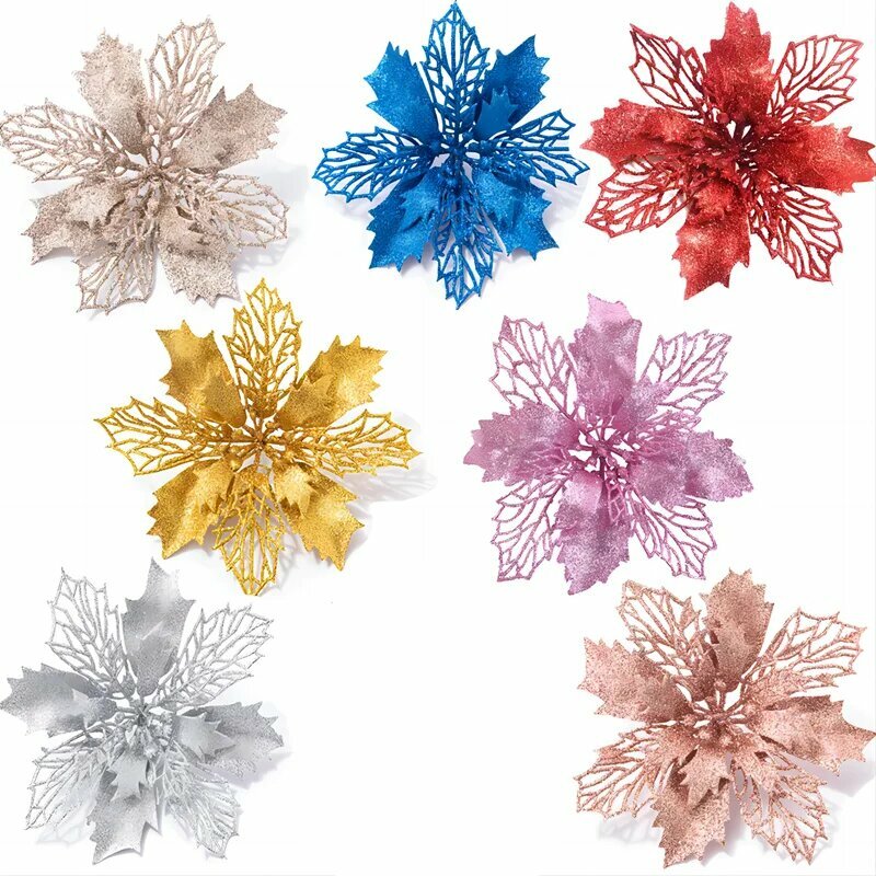 Рождественские цветы DIY House красный ПВХ