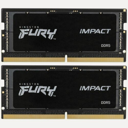 Изображение товара Оперативная память Kingston Fury Impact KF556S40IBK2-32 32 Гб (16 Гбх2) DDR5 SO-DIMM 5600 МГц черный