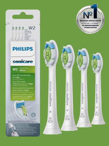Изображение товара Насадки для зубной щетки Philips Sonicare W2 Optimal White, 4 шт