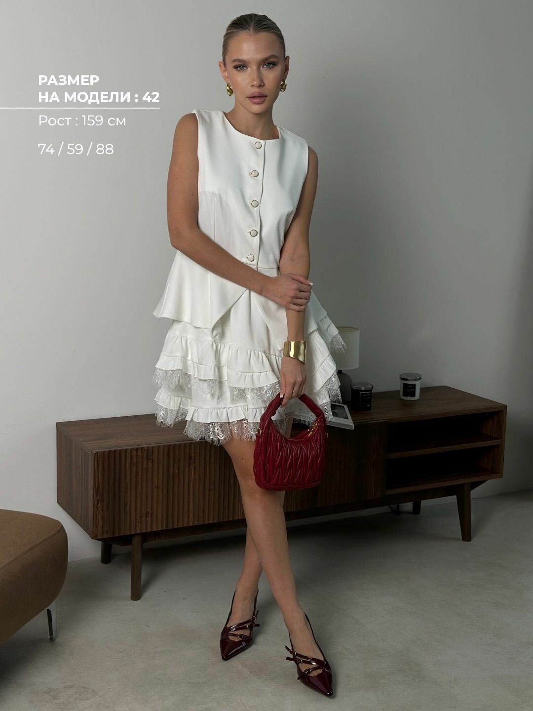 Комплект одежды EMBERENS Весна-лето 2025, размер 40, белый, — фото 1