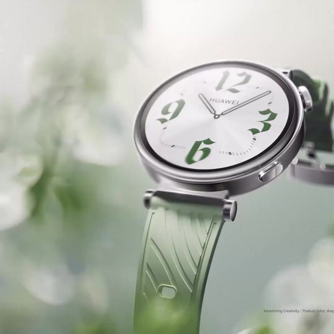 Смарт-часы Huawei Watch GT 4 41 mm Silver Case with Green Strap — фото 1