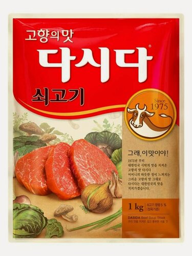 Изображение товара Приправа CJ Дашида со вкусом говядины для приготовления первых и вторых блюд 1 кг, Южная Корея
