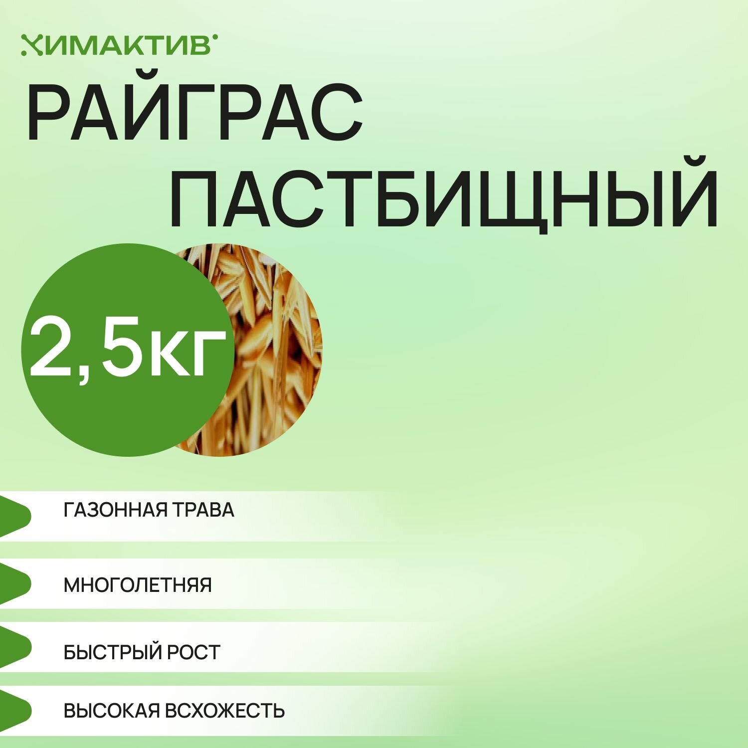 Райграс пастбищный семена 25кг/ газонная трава