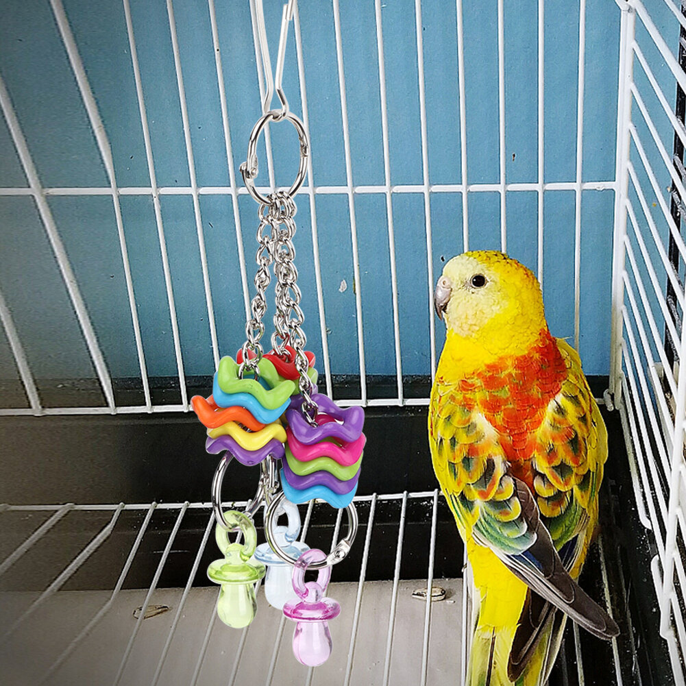 Нетоксичный пластиковый ниппель для попугая кольцо веревка жевание укусы подвесные качели игрушка клетка для птиц аксессуары
