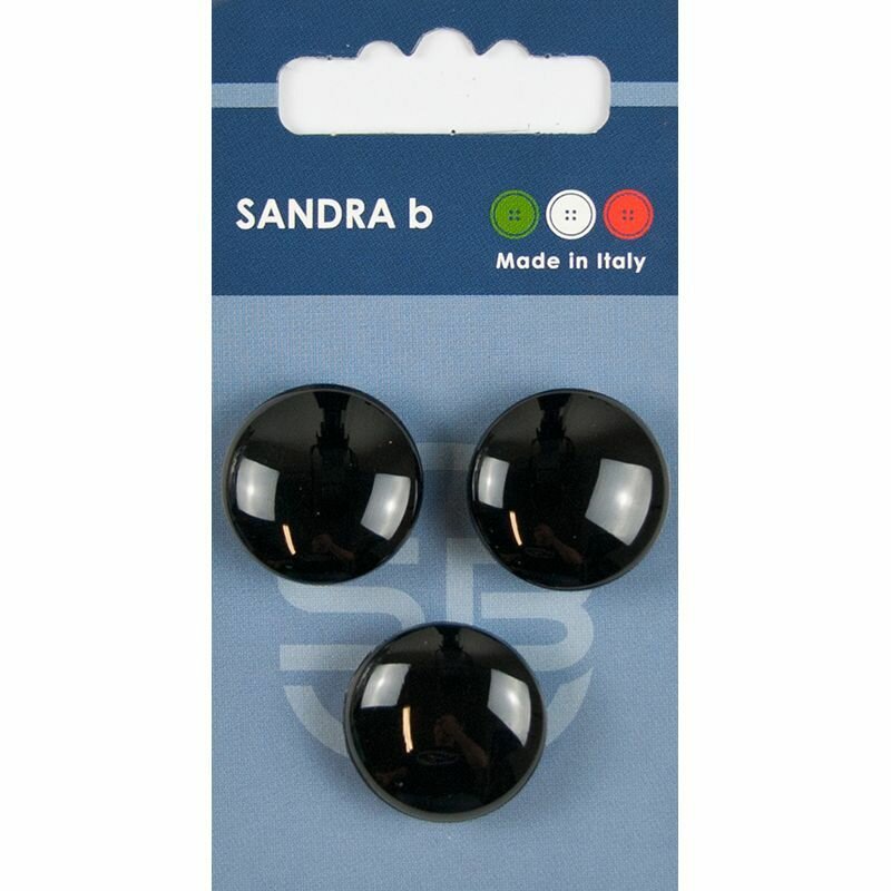 Пуговицы SANDRA Черные, на ножке, 3 шт