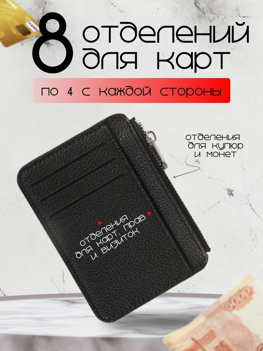 Картхолдер DRAKON IRG, фактура зернистая, матовая, черный — фото 1