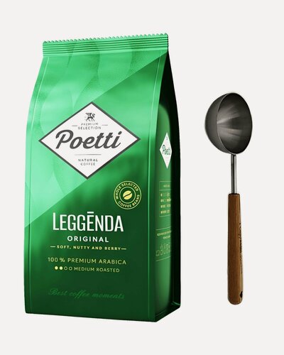 Изображение товара Кофе в зернах Poetti Legenda Original, 100% Арабика 1 кг + ложка