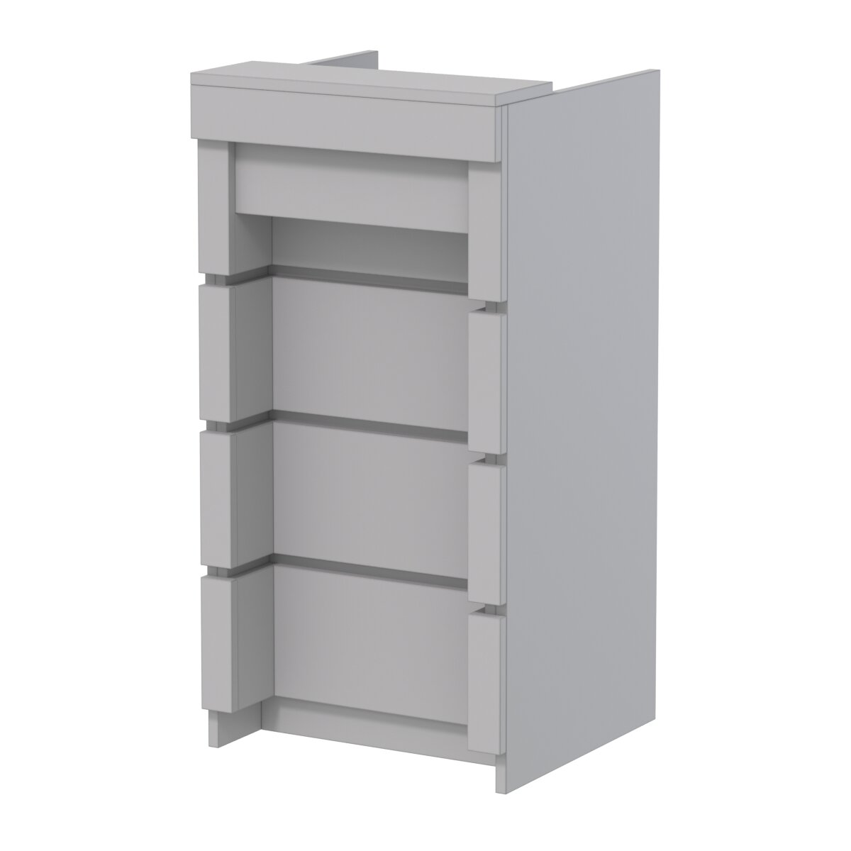 Торговый кассовый прилавок на колесах с утопленным фасадом №УФК-2-1, Серый