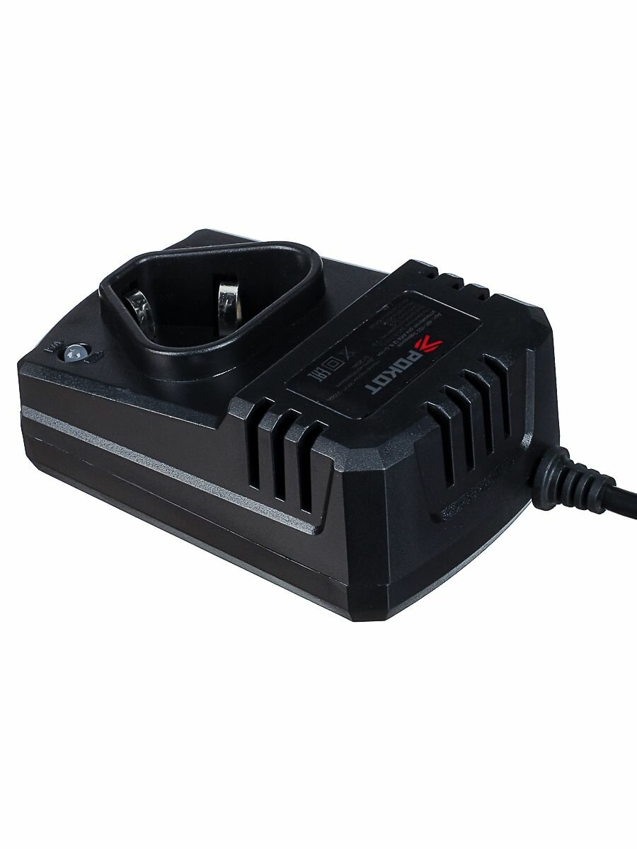 Зарядное устройство РОКОТ, для шуруповертов, 12V, LiIon, 2 слота, черное — фото 1