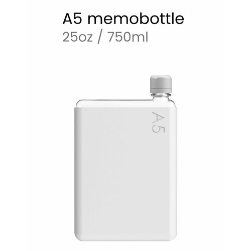 Бутылка с силиконовым чехлом Memobottle A5 серый 7306₽