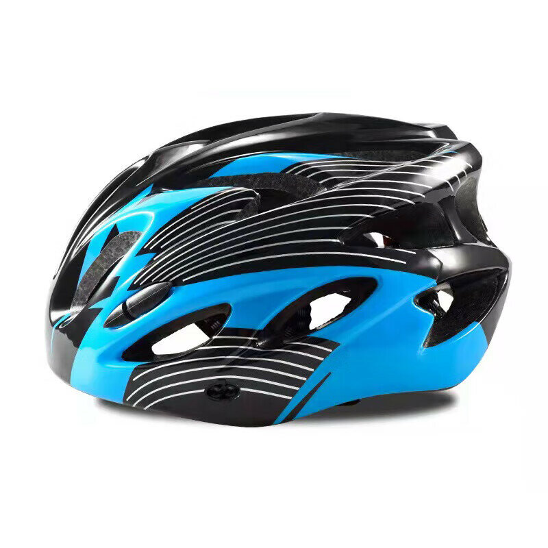Adandyish Children's Integrated Bicycle Helmet, One-Piece Molding Cycling Helmet, Road Bike Helmet for Boys And Girls, Bicycle Equipment, Cool Blue And Black
