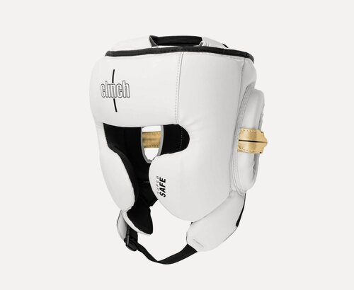 Изображение товара Шлем боксерский Clinch Contender бело-черно-золотой (размер M)