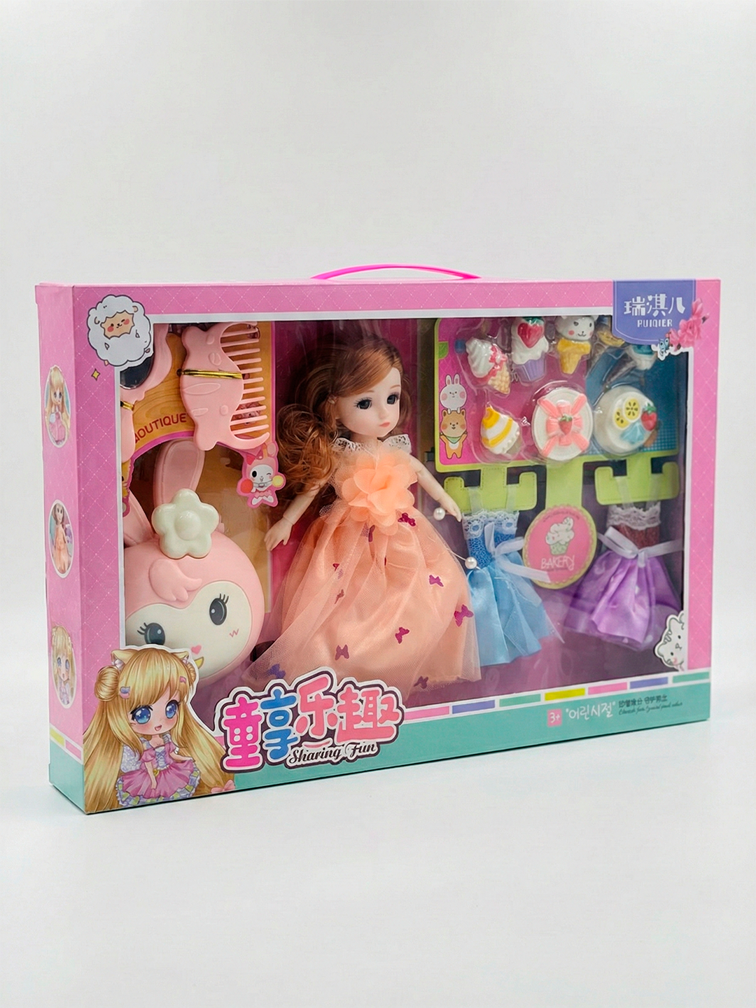 Игровой набор с шарнирной куклой, одеждой и аксессуарами — фото 1