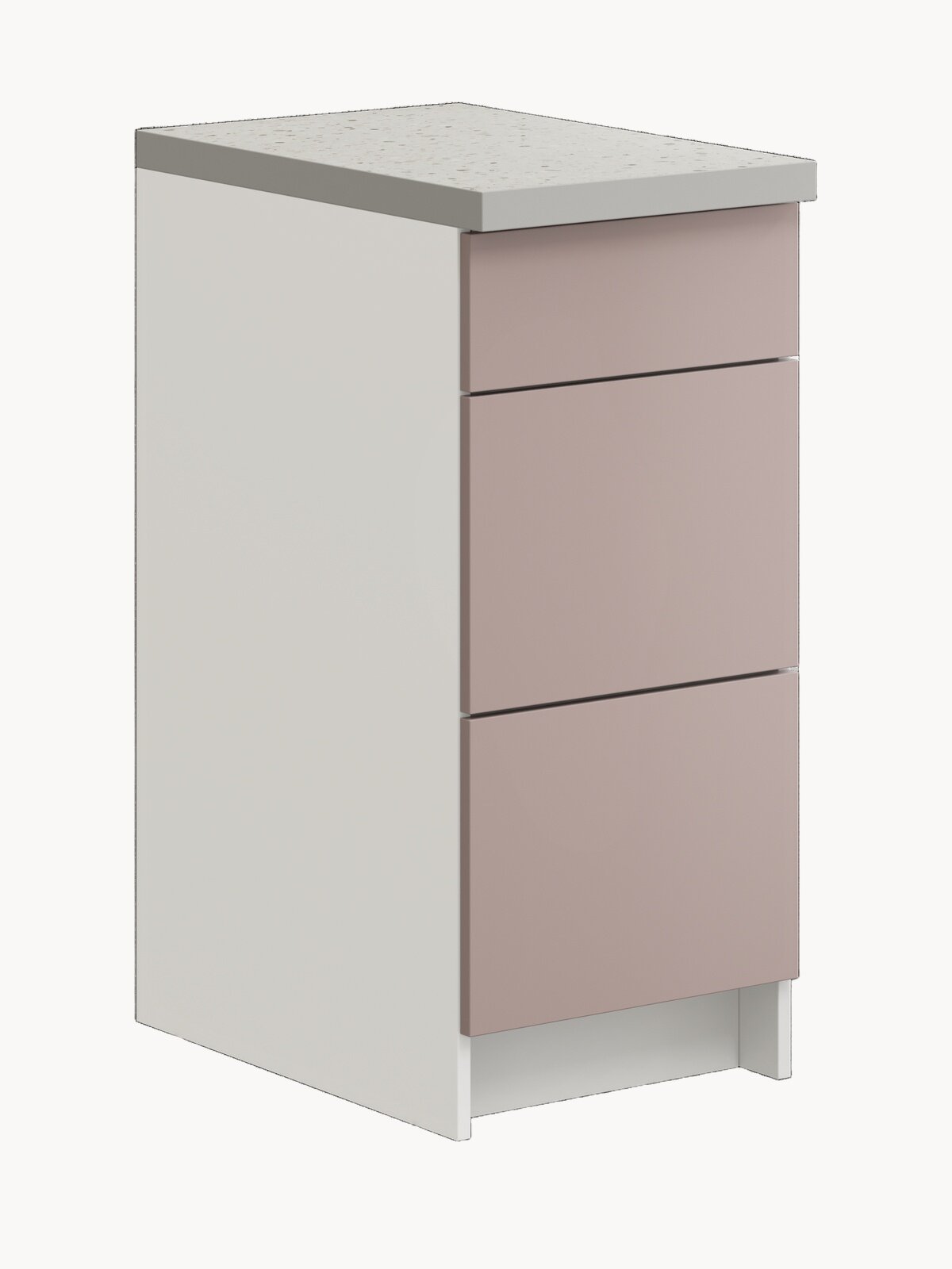 Кухонный модуль напольная тумба Pragma Elinda с 3 выдвижными ящиками, ШхГхВ 41х60х91 см, со столешницей, ЛДСП, пыльный розовый Pragma