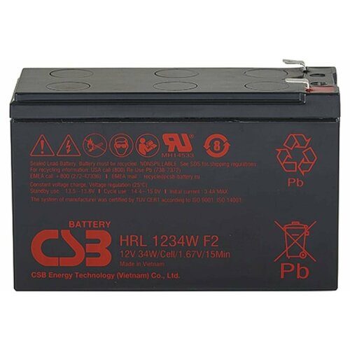 Батарея для ИБП CSB HRL1234W F2FR (12V 9Ah)