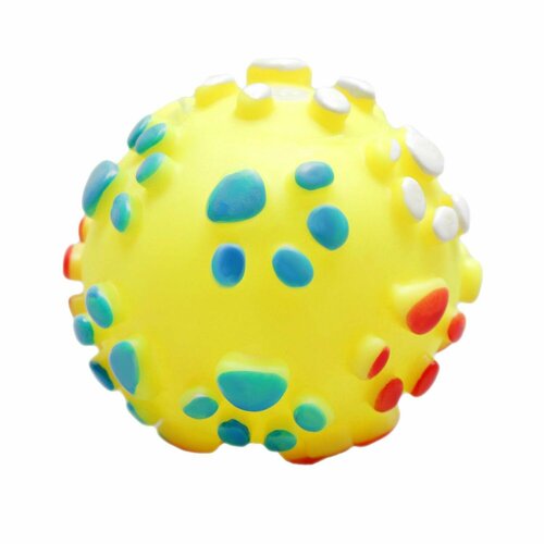 Игрушка для собак Пижон "Мяч Лапка" пищащая жёлтая