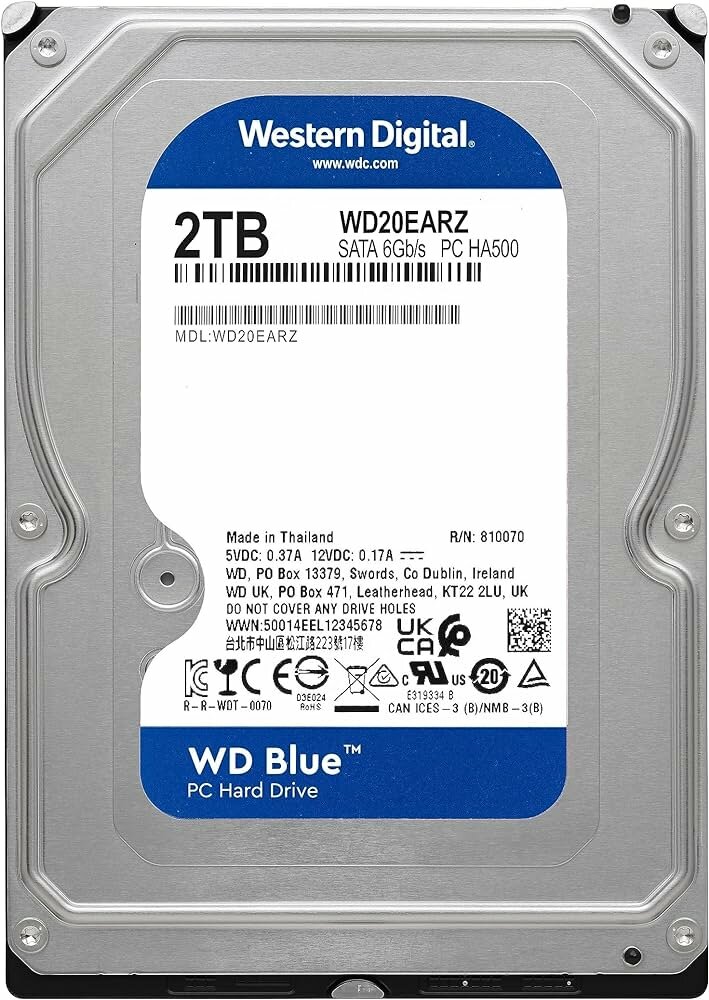 Внутренний жесткий диск Western Digital HDD SATA-III 2Tb Blue WD20EARZ