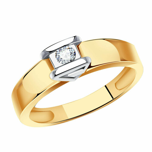 Кольцо Diamant online, золото, 585 проба, бриллиант, размер 19.5, прозрачный