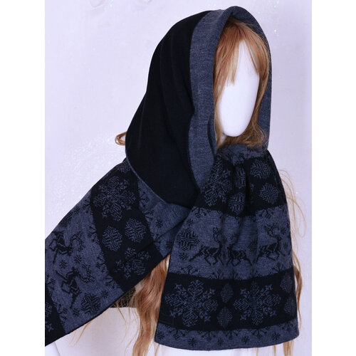 фото Шарф yana beregovaya,200х45 см, one size, черный, серый
