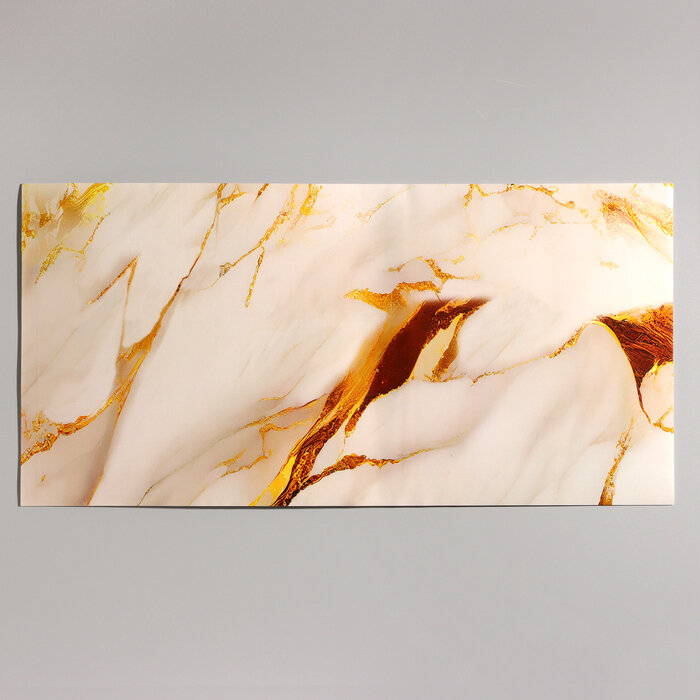 фото Панель самоклеящаяся 60*30см мрамор белый с золотом