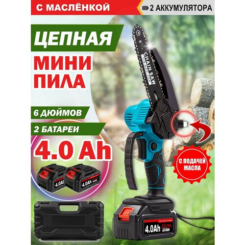 Пила цепная аккумуляторная 6 дюймов с подачей масла 6700₽