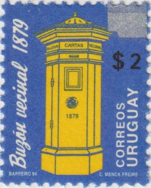 Почтовые марки Уругвай 2007г. "Исторический Уругвай - выпуск 1994 года с доплатой" История почты MNH