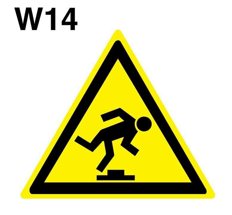 Предупреждающий знак W14 Осторожно малозаметное препятствие ГОСТ 12.4.026-2015